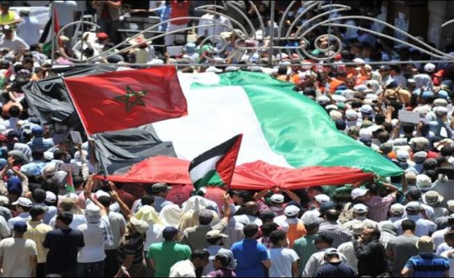 خلال المظاهرة في المغرب دعماً لانتفاضة القدس