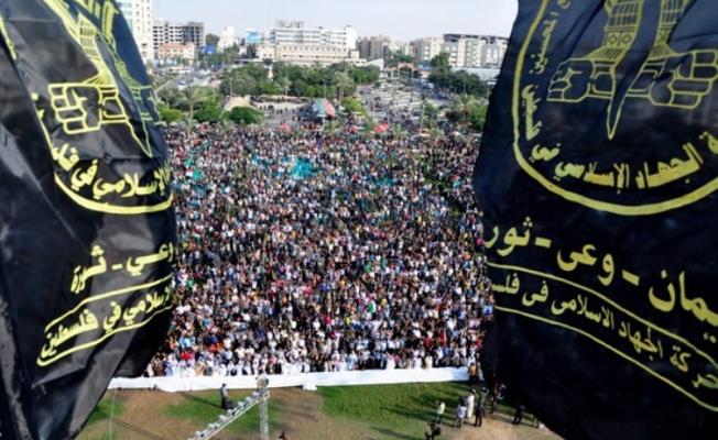 أثناء إحياء ذكرى انطلاقة حركة الجهاد الإسلامي (أرشيف)