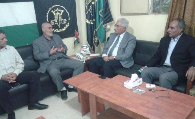 خلال استقبال الوفد في مكتب حركة الجهاد