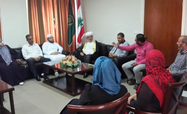 المفتي سوسان خلال استقباله وفداً من المؤسسات اللبنانية والفلسطينية
