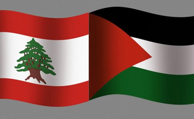 علم فلسطين وعلم لبنان