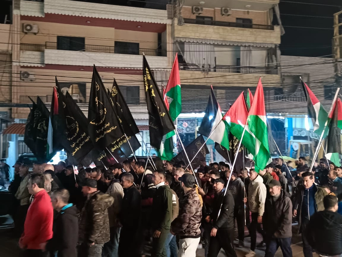 خلال مسيرة في نهر البارد نصرة لغزة