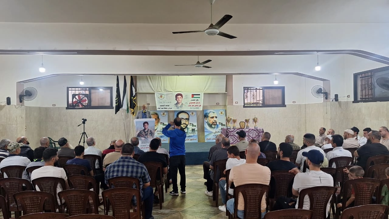 خلال الاحتفال التكريمي في مخيم نهر البارد 3